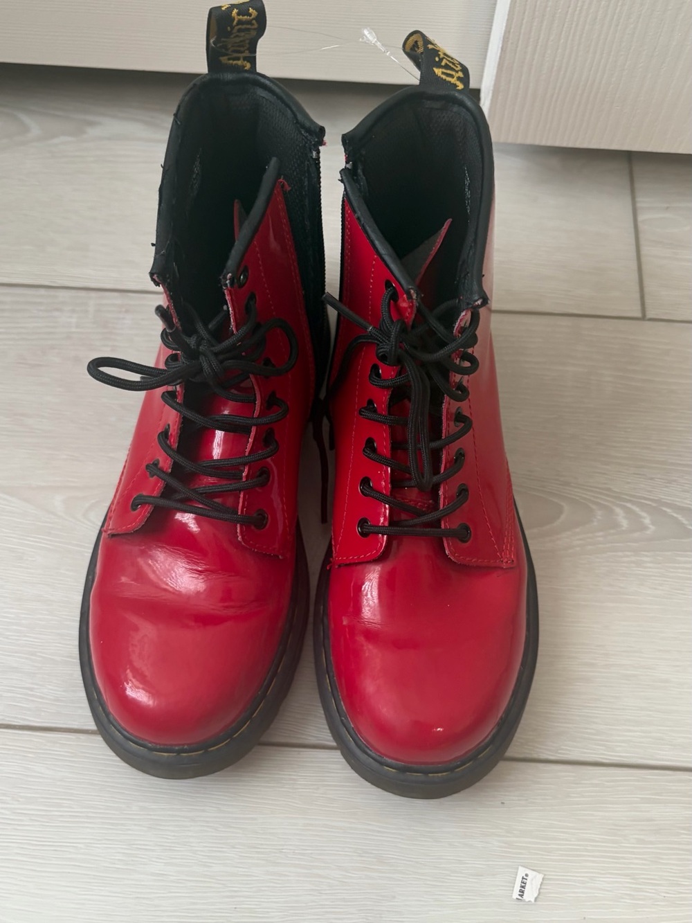 Dr. Martens Red Lace-Up Combat Boots for Women